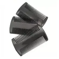 100pcs Dual Action Fine & Coarse Tooth Black Beard Combs Wooden Hair Comb Custom LOGO Wood Comb For Men Hair Beard Care SN1028