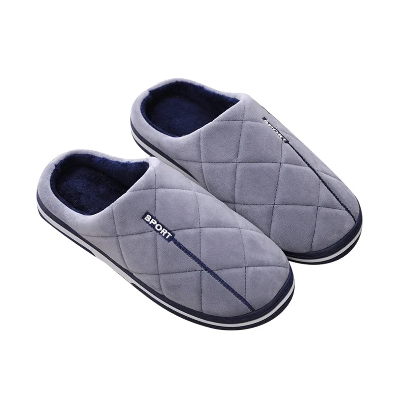 Size 47-50 Big Size Slippers Autumn Winter Men's Cotton Slippers Extra Large Size Home Cotton Shoes Warm Men Slippers Shoes images - 6