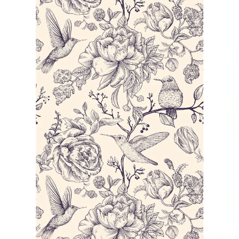 Самоклеящиеся обои с чернилами и птицами, для спальни, кабины, съемный шприц, розы, наклейка на стену