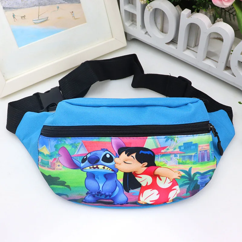 

Disney Children's Cartoon Stitch Canvas Messenger Bag Shoulder Bag Three Pocket Fashion Messenger Bag Chest Bag Sports Waist Bag