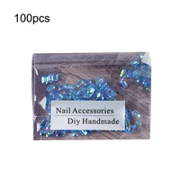100pcs functional lightweight exquisite auroras square rhinestone nail ornaments for party nail ornaments square rhinestone