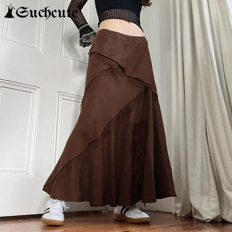 

Винтажная Юбка-миди с оборками, с низкой посадкой