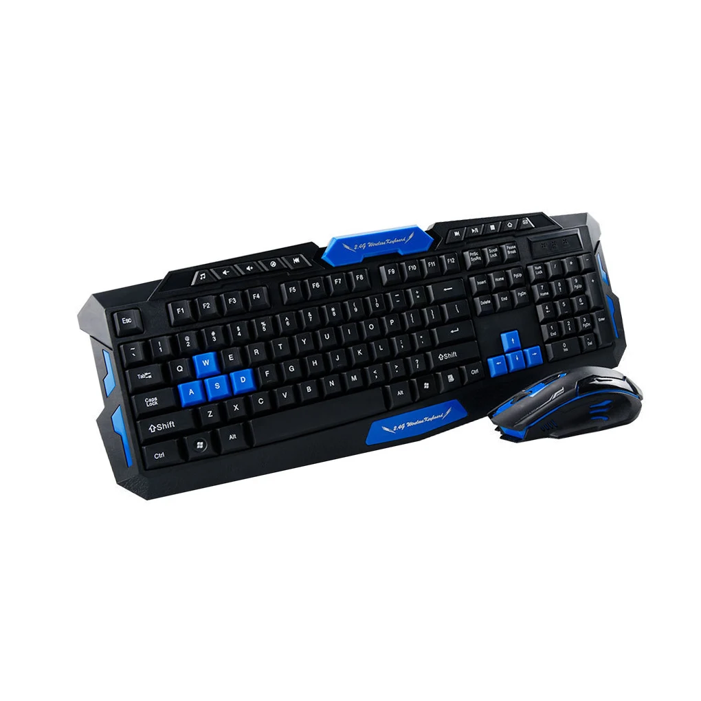 

Gaming Keyboard Mouse Set Game PC Wireless Adjustable Keypad 114 Keys Office Computer Accessory Replacement Clicking