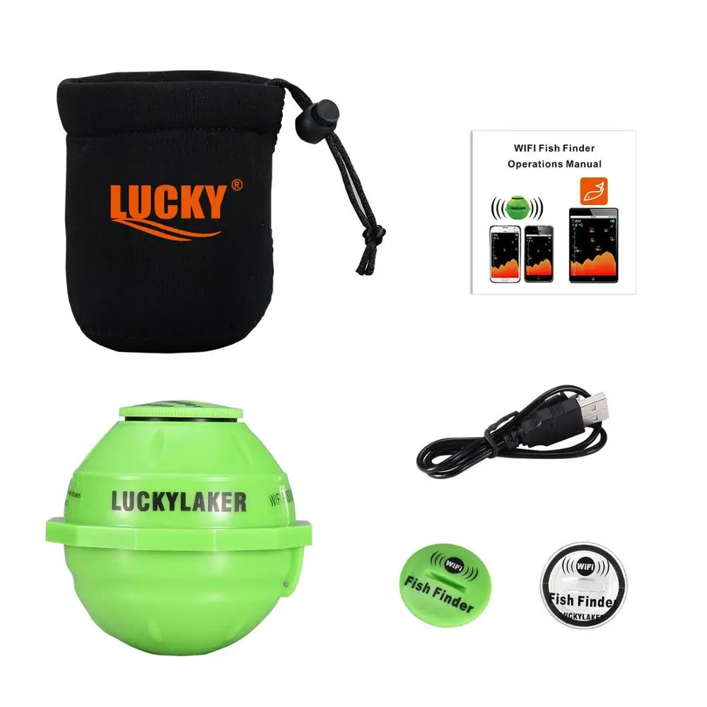 Беспроводной рыболовный эхолот Lucky рыболокатор с Wi-Fi 70 м для озерной и морской