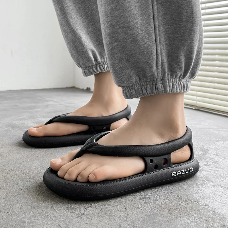 Мужские сандалии на толстой подошве Нескользящие Шлепанцы из ЭВА летняя обувь