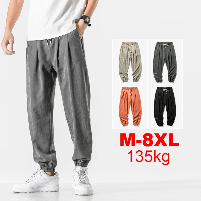 

Big 5XL 6XL 7XL 8XL Men Casual New Solid Sweatpants Mens Hip Hop Casual Harem Pants Streetwear Male Trousers Plus Size Bottoms