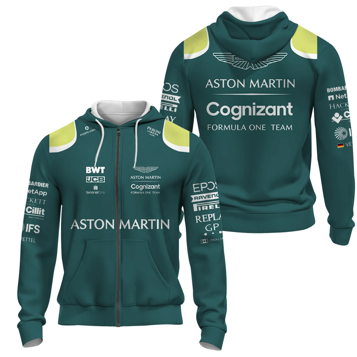 

2023 New Hot Selling F1 Formula 1 Racing Aston Martin Aslon 14 Men's And Women's 3D Printing Sports Racing Zipper Hoodie