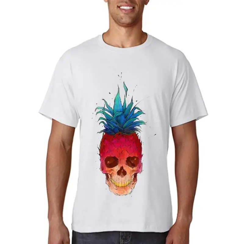 

Футболка женская с принтом ананаса, черепа, акварели, коротким рукавом