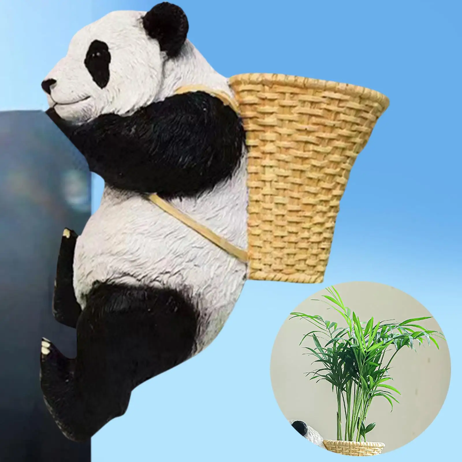 

Статуэтки панды из смолы, креативная ручная роспись, садовая скульптура для новоселья, подарок на газон, двор, ландшафтный орнамент