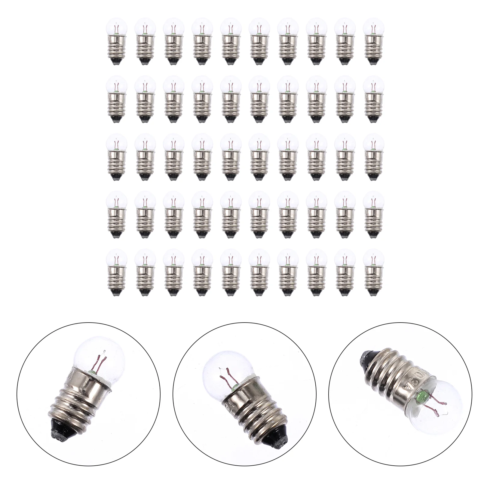

50 Pcs Small Bulbs Teaching Supplies Spiral Light Glass School Physics Kit Miniature Bases