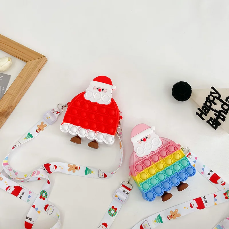 

Cute Bags Christmas Gifts Fidget Toys Bubbles for Kids Squishy Handbags Antistress for Adults Crossbody Children Sensory Play