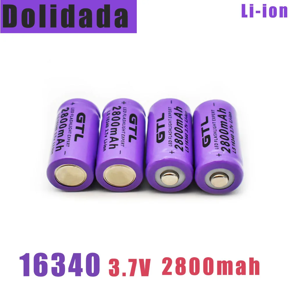 

16340 Li-ion Battery 3.7V 2800mAh Rechargeable Battery CR123A LED for Flashlight Travel Wall Light Laser Pointer Flash Light Etc