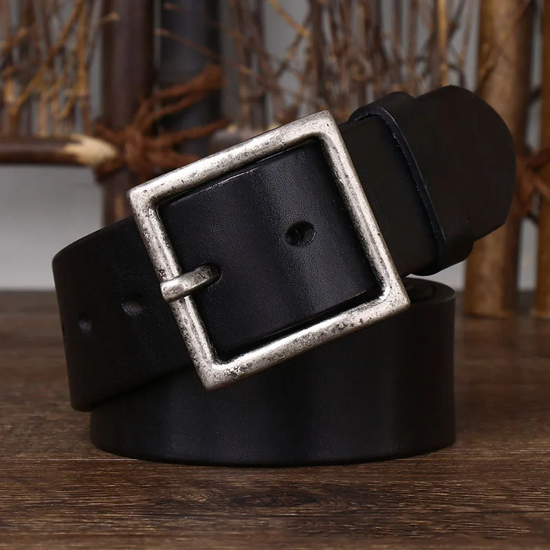 4.3CM Thickening Pure Cowhide High Quality Genuine Leather Belts for Men Brand Strap Male Copper Buckle Jeans Cowboy luxury