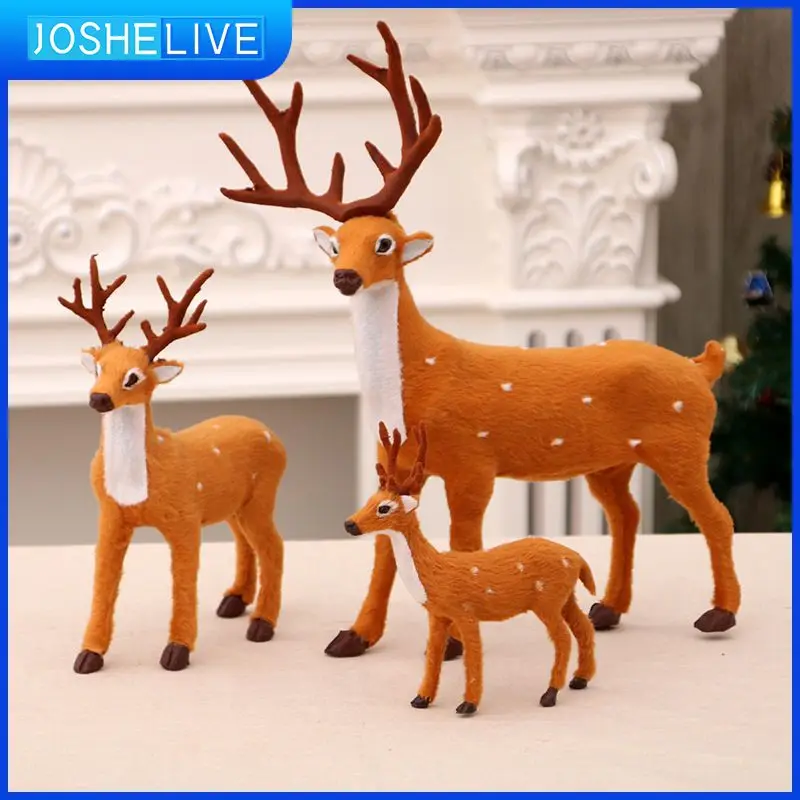 

Vivid Christmas Elk Decorations Cute Sika Deer Ornaments Artificial Plush Reindeer Child Gift Christmas Dolls