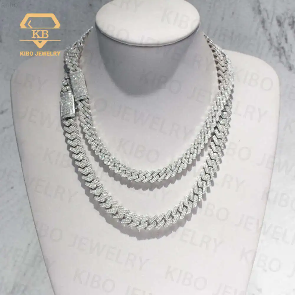 Цепочка Из кубинской цепи с муассанитом 10 мм 12