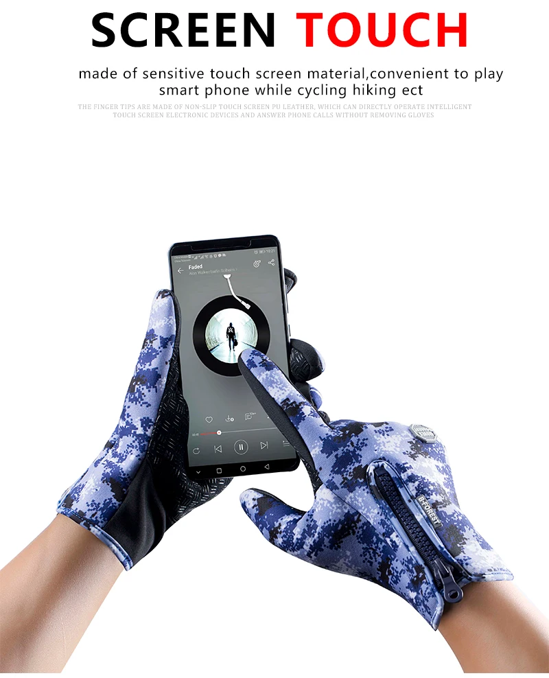 Уличные зимние Бархатные мужские и женские лыжные теплые перчатки с защитой от