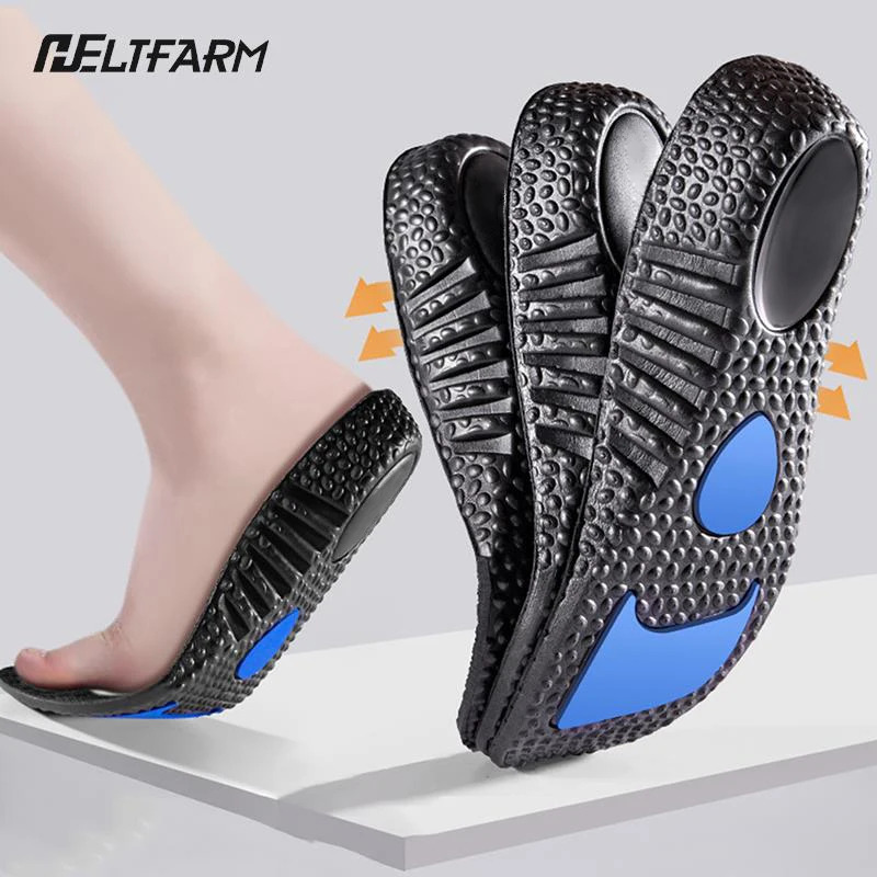 

NEW Popcorn Light Invisible Inner Heightening Insoles Sports Shock Absorption Artifact Sweat-Absorbent Full Foot Shoes Pad