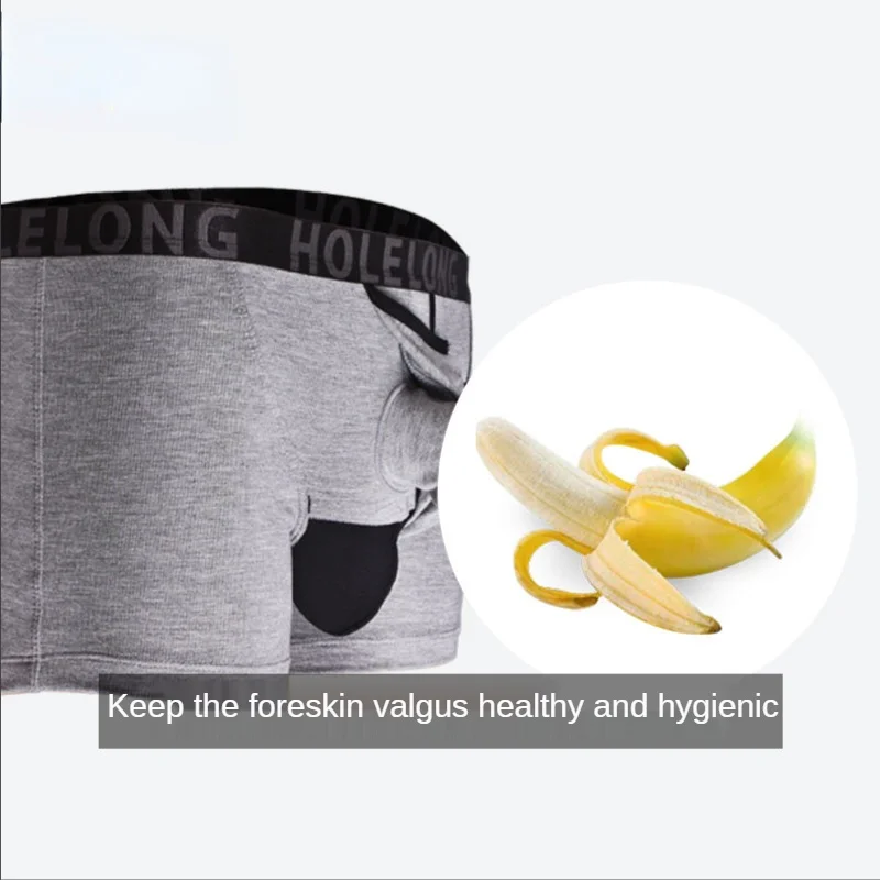 Cuecas Boxer Masculina Separation And Resistance Underwear Men'S Snap Type Egg Gun Split U Convex Scrotum Set Boxer Shorts Sex