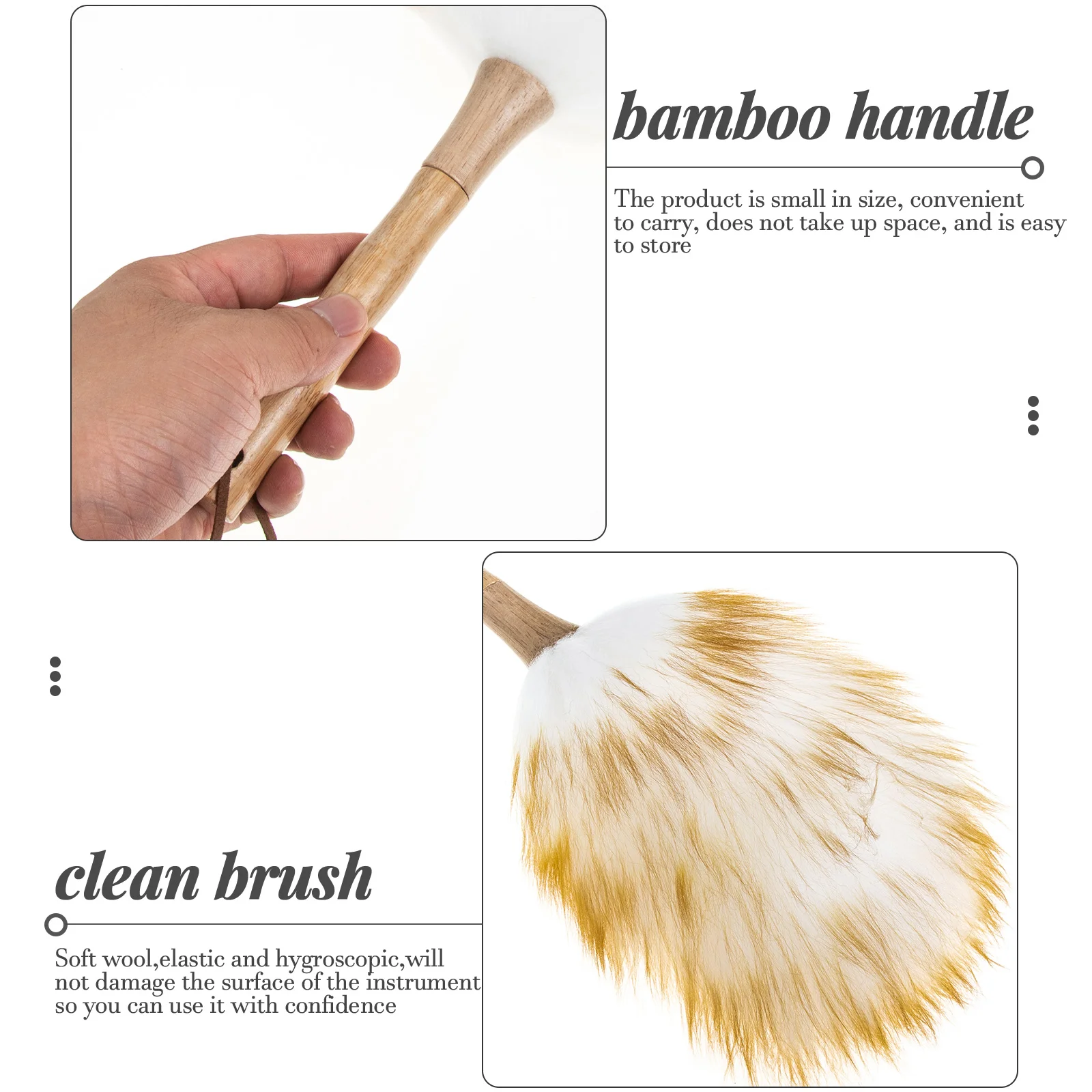 

Brush Cleaning Guitar Cleaner Guqin Instrument String Guzheng Duster Clarinet Tool Wooden Handle Violin Dusting Clean