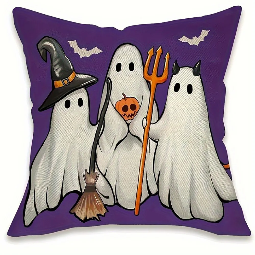 

Полиэстерная наволочка «Призрак с конфетами и тыквой»