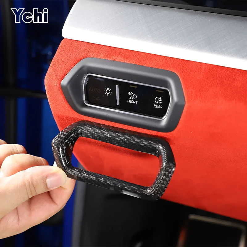 

Real Carbon Fiber Car Headlight Switch Control Panel Cover Trim Sticker Interior For Lamborghini URUS 2018-2021 Car Accessories