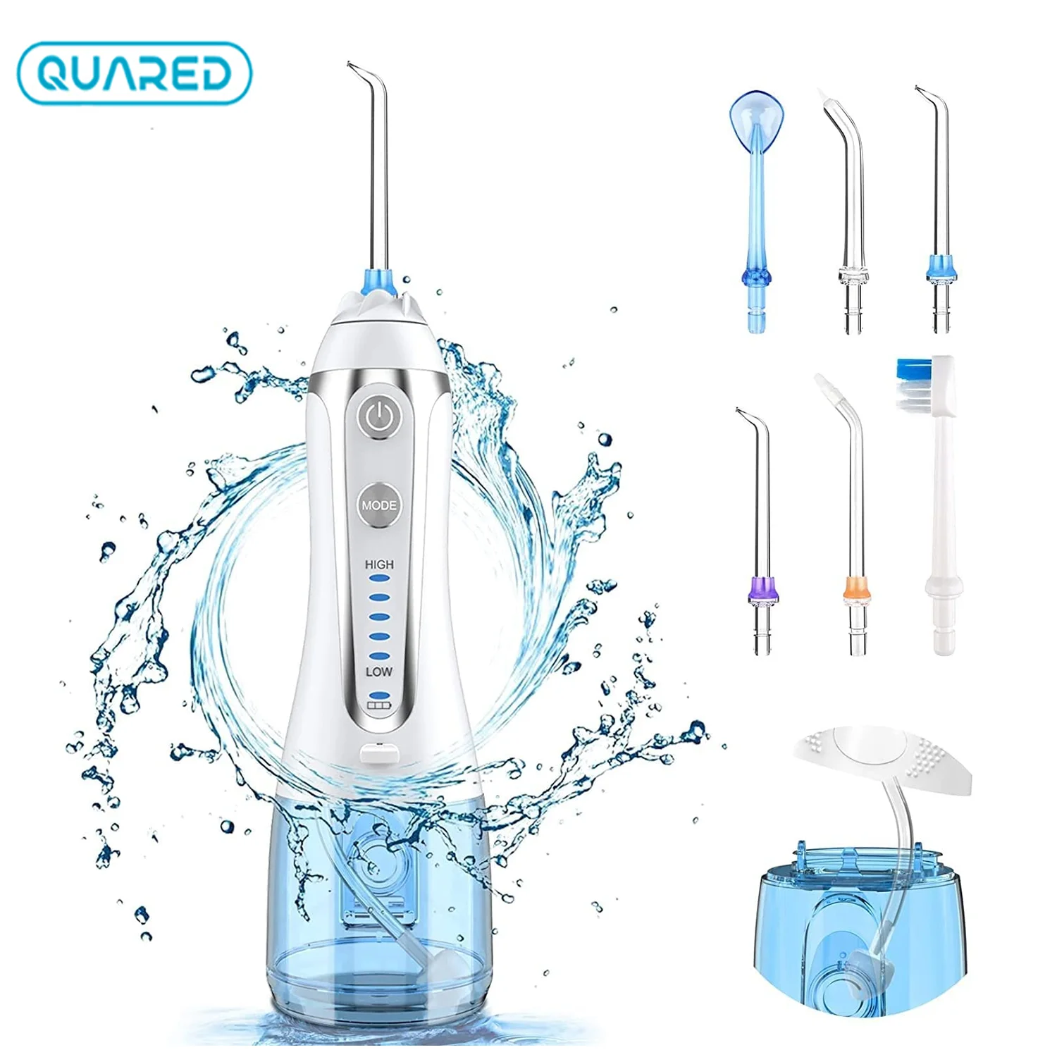 

Water Flossers for Teeth 360°Rotation Cordless Portable Teeth Cleaner & toothbrush,IPX7 Waterproof 5 Modes & 6 Jet Tips