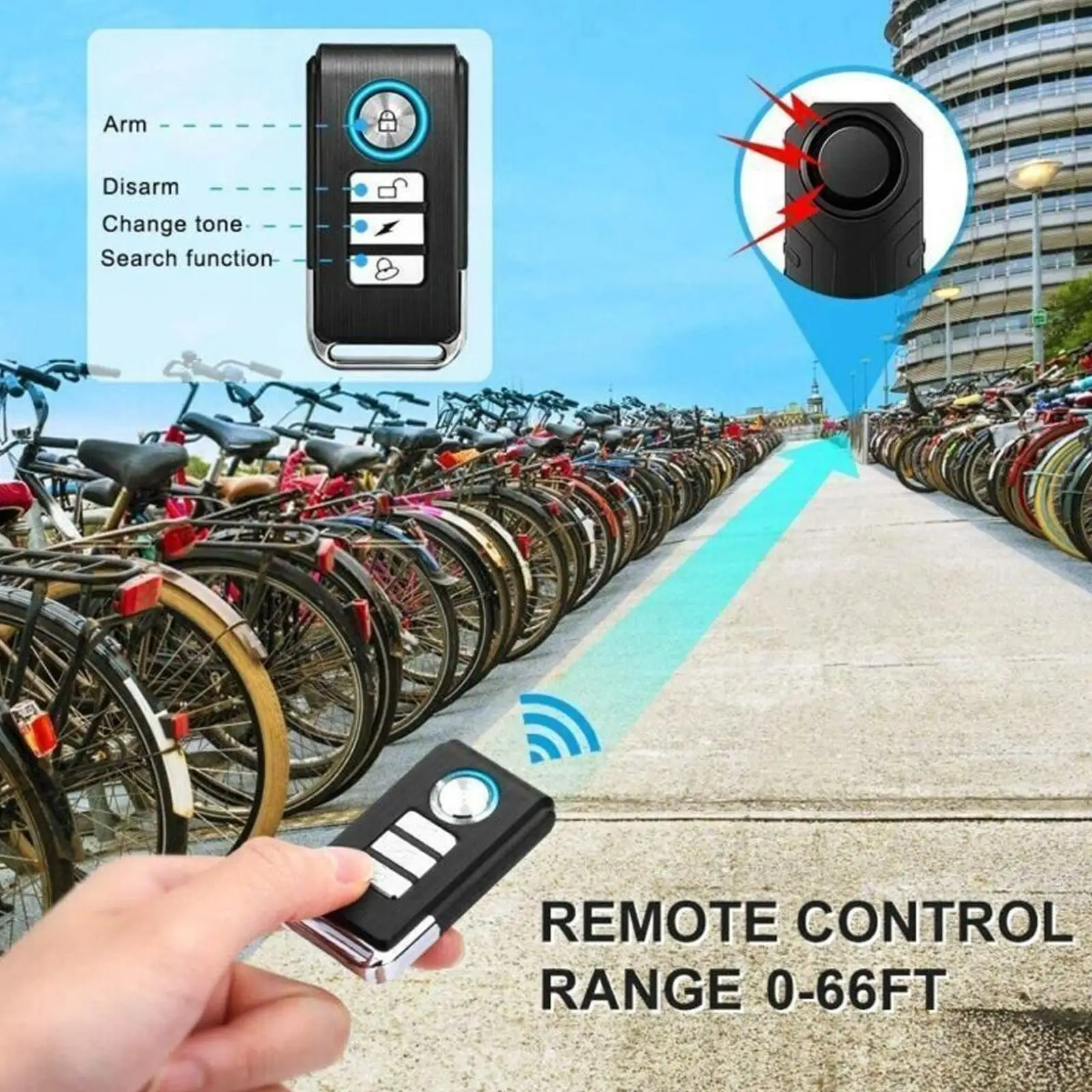 Купи 1PCs Waterproof Bike Motorcycle Electric Bicycle Security Anti Wireless Lost Control Alarm Remote Vibration F1M6 за 509 рублей в магазине AliExpress