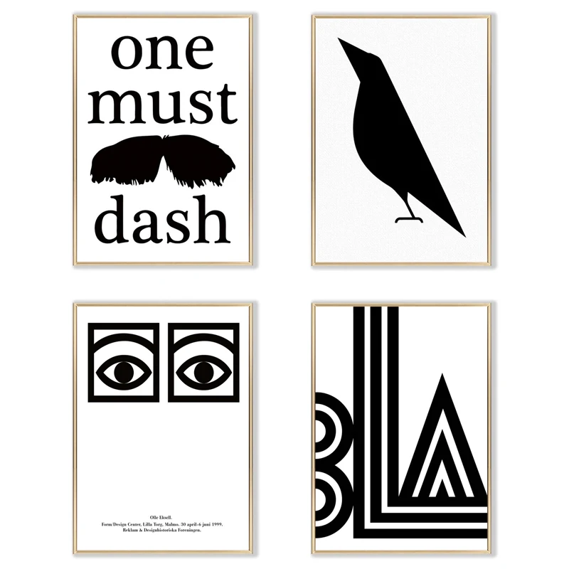 

Modern Abstract Black Letters Bird Canvas Painting Motto Eyes Line Posters Prints Wall Art Pictures for Living Room Home Decor