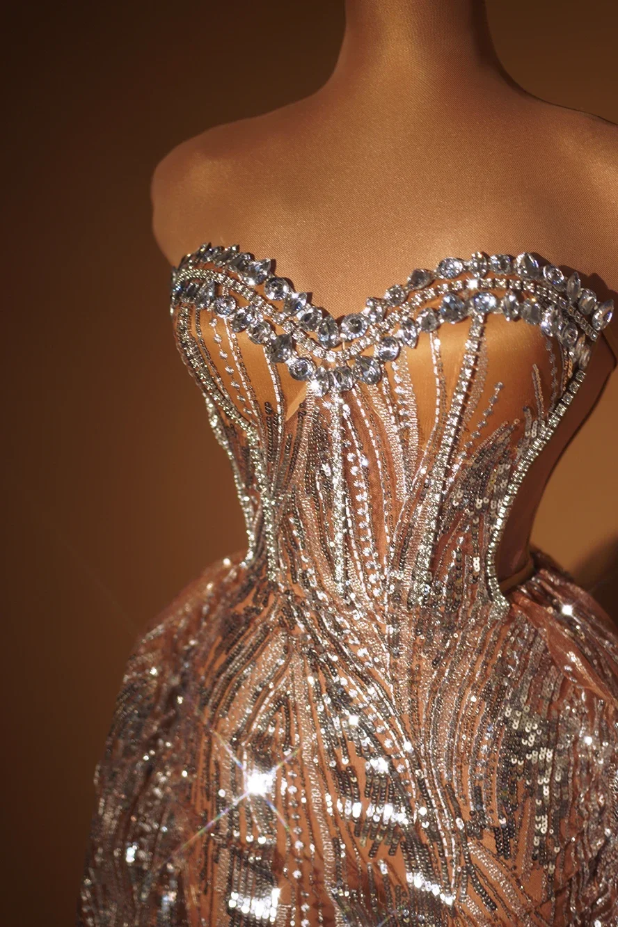 Модное сексуальное платье на день рождения блестящее с блестками женское