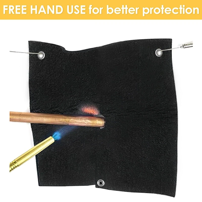 Welding Blanket Fireproof Opening Shape Mat Heatresistant Solder Up To 1800°F Flame Retardant Carbon