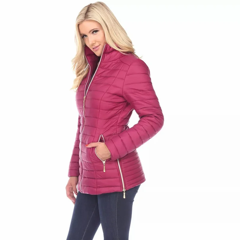 Woman Parkas Winter Puffer Jacket Solid Colour Coat Casual Warm Outwear Fashion Zipper Slim Fit Long Sleeves Harajuku Jacket