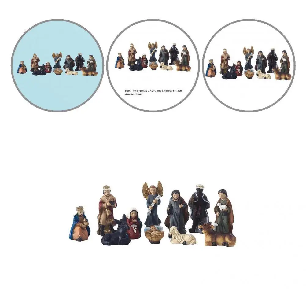 

Jesus Ornament Wonderful Resin Decorative Vintage Visual Effect Statue Decor for Bedroom Nativity Statue Jesus Figurine