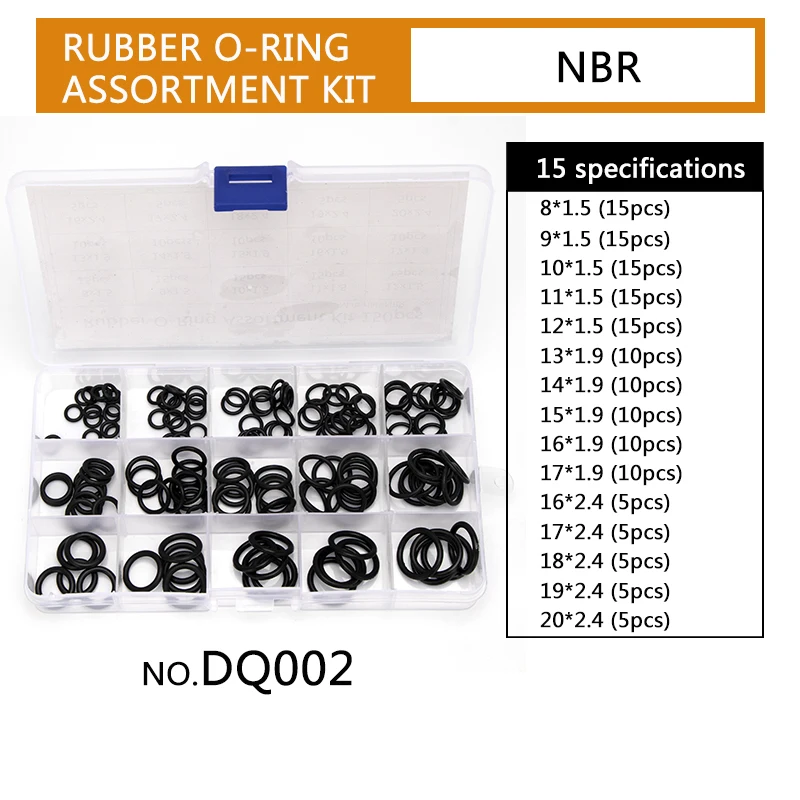 

PCP DIY NBR Уплотнительные кольца Замена шайбы CS1 мм 1,5 мм 1,9 мм 2,4 мм Прочные резиновые уплотнительные кольца OD 6-30 мм 15 размеров 150 шт. DQ005