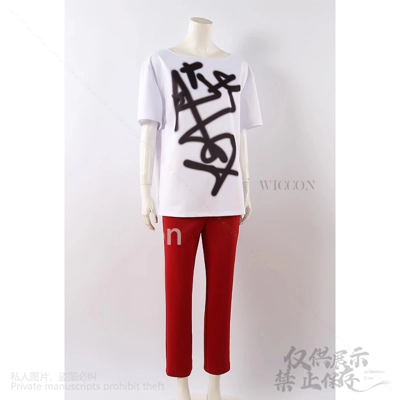 Anime Alien Stage Cosplay Till Costume Wig Tshirt Red Pants Fancy Party Halloween Tattoo Uniform Men Women Customized