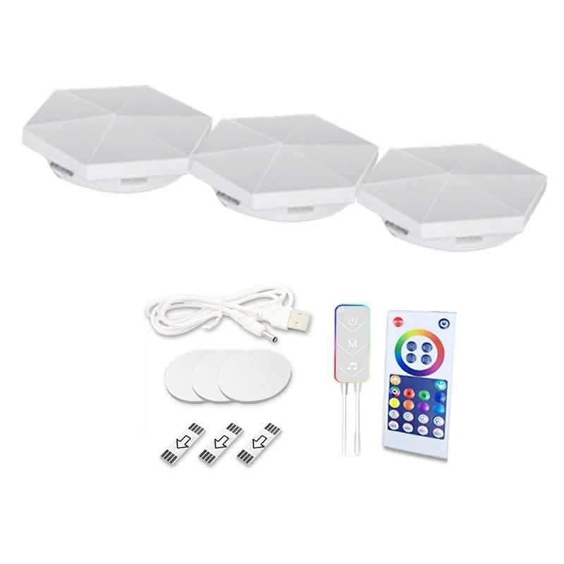 

Умный светильник RGBIC, настенная лампа с шестигранной головкой, управление через приложение, для игровой комнаты, спальни, 1 комплект