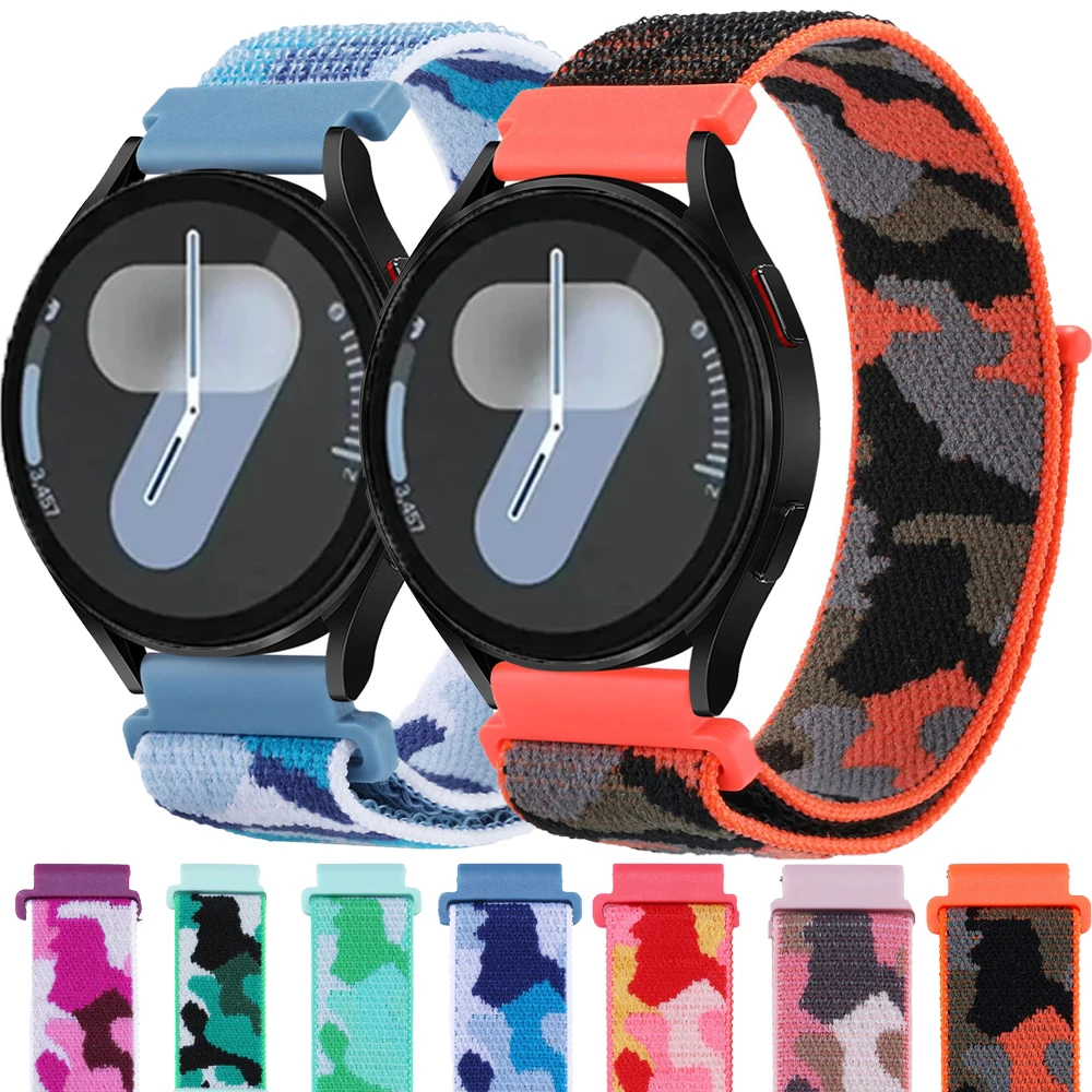 Нейлоновый Спортивный Камуфляжный Ремешок Для Часов Samsung Galaxy Watch 7 6 5 4 Унисекс