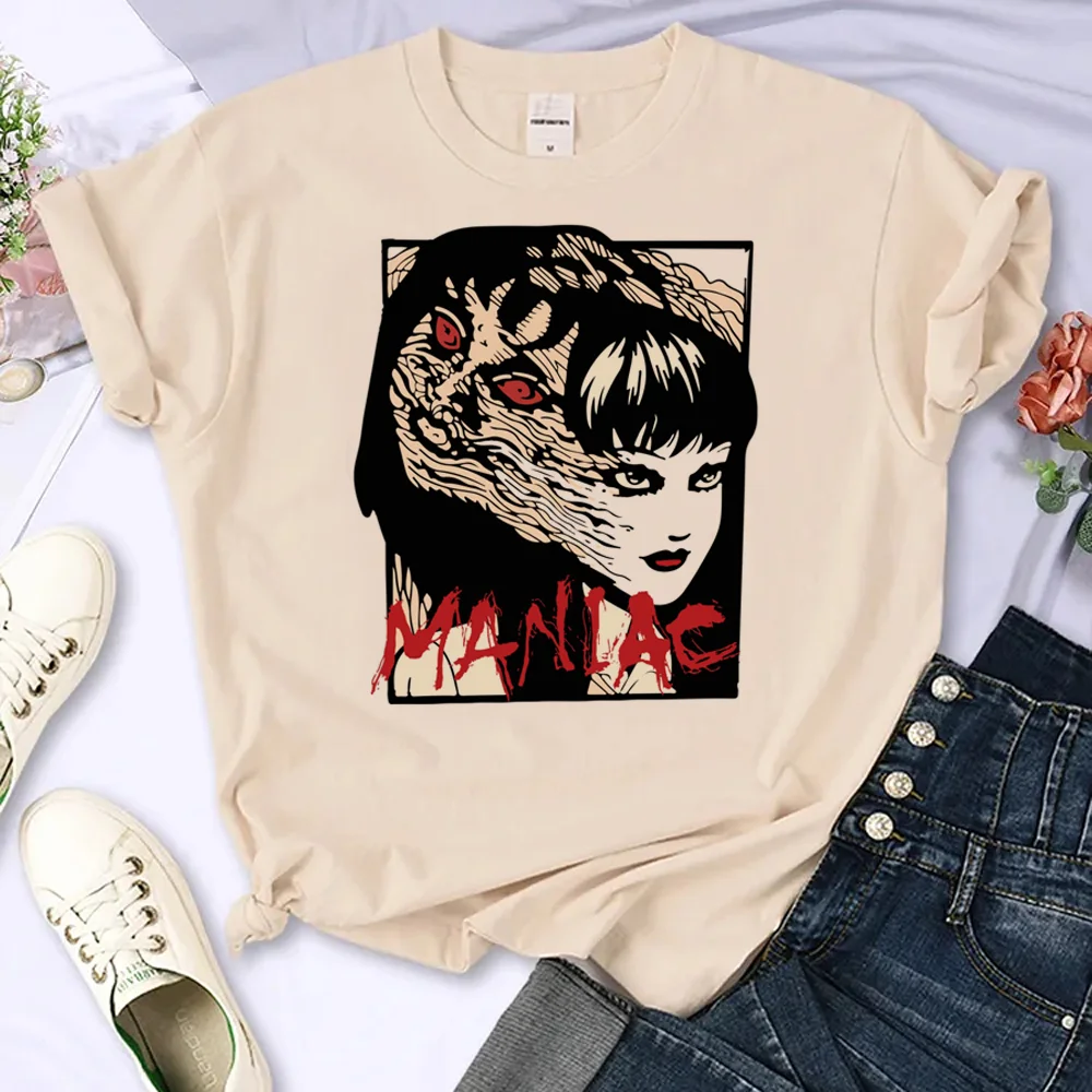 

Junji Ito top women Japanese t shirt female Japanese clothing