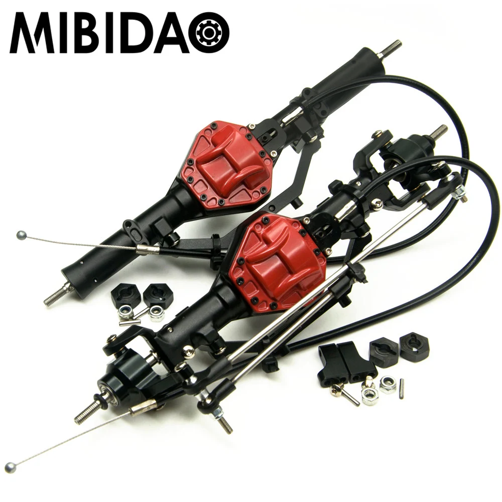 

Mibidao 1/10 RC автомобиль полный сплав Передняя и задняя оси в сборе с функцией блокировки 4WD для 1:10 AXIAL SCX10 Rock Crawler автомобилей