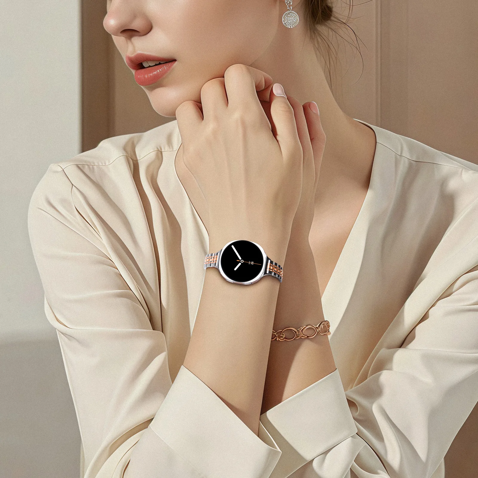 Фото Ремешки из нержавеющей стали для часов Samsung Galaxy 8/8 Classic 40 мм, 44 мм, 46 мм, металлический браслет-цепочка, ремешок для Galaxy Watch 8. №5