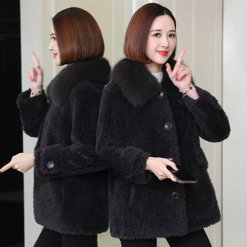 Woman Fashion Winter Warm Coat Female Natural Fox Fur Coat Ladies Real Fox Fur Jacket Thick Warm Jackets Coats Outerwear G314