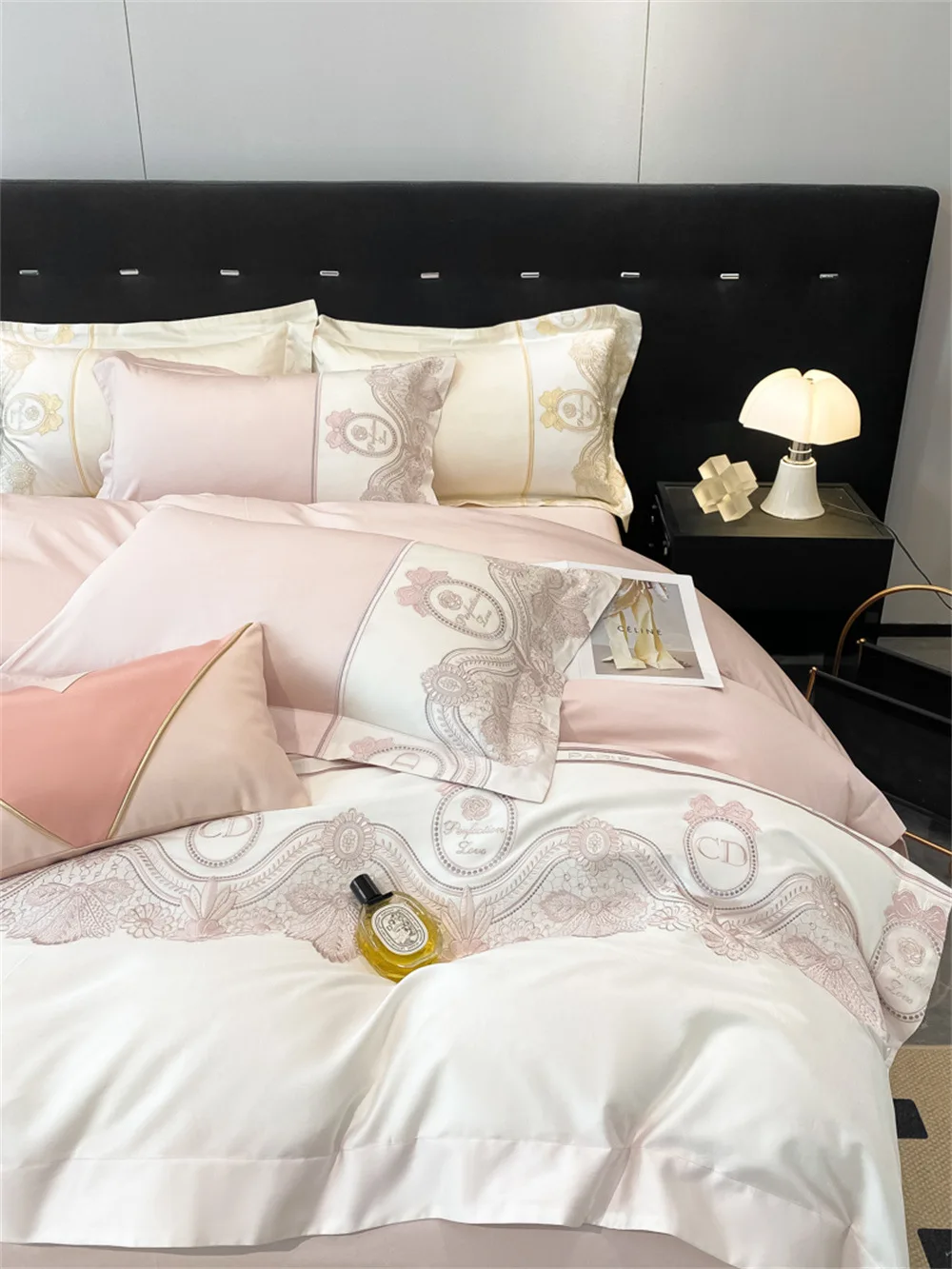 

European Entry Lux Style 100 Long-Staple Cotton Four-Piece Set Pure Cotton All Cotton High-End Embroidery Bedding