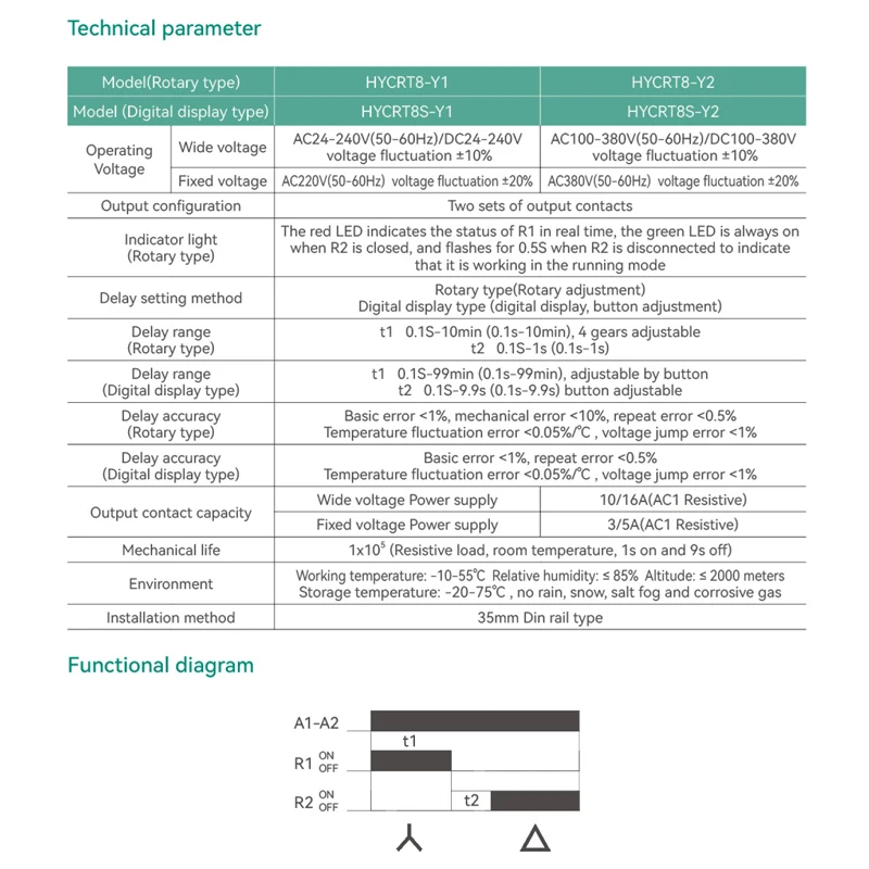 СВЕТОДИОДНЫЙ цифровой дисплей CSQ HYCRT8-Y Дельта реле стартер двигателя 230 В