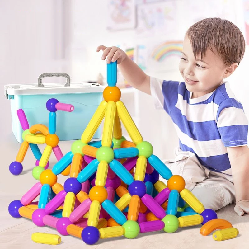 

Kids Magnetic Constructor Block Designer Set Magnet Stick Rod Building Blocks Montessori Educational Toys For Children