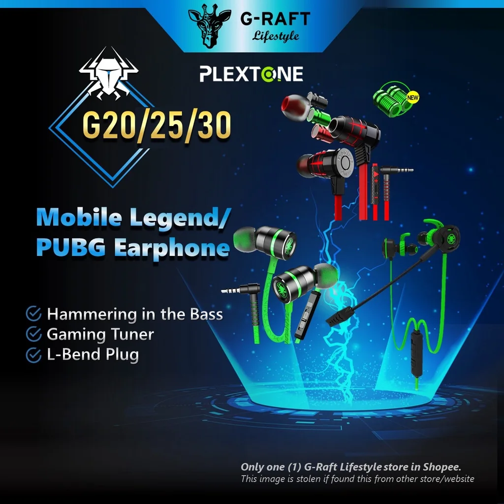 

PLEXTONE Gaming Earphones G20 Mark III G25 III G30 In Ear Bass Noise Reduction Headset with Mic for PC & Smartphones