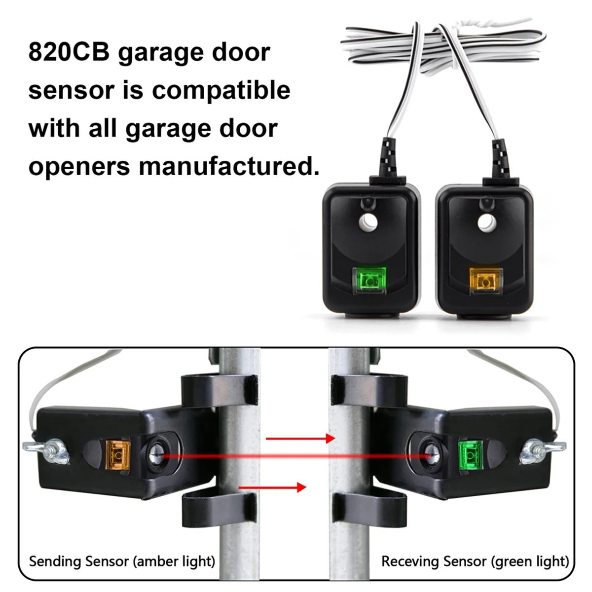 Комплект для замены датчика безопасности гаражных ворот 820CB G801CB-P/801CB/041-0136 Chamberlain
