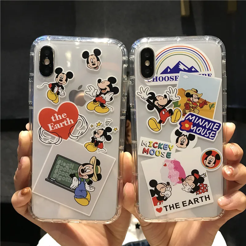 

Disney Mickey Minnie cute print mobile phone case iphone6/7/8/11/12/13 mobile phone case silicone protective transparent case