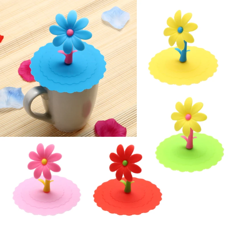 

Cartoon Cute Silicone Cup Cover Heat-resistant Leak Proof Sealed Lids Dustproof Suction Cover Tea Coffee Lid Home Supplies