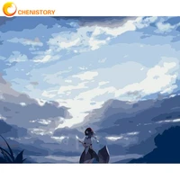 chenistory diy painting by numbers landscape sky drawing on canvas handpainted gift picture by number scenery kits home decor