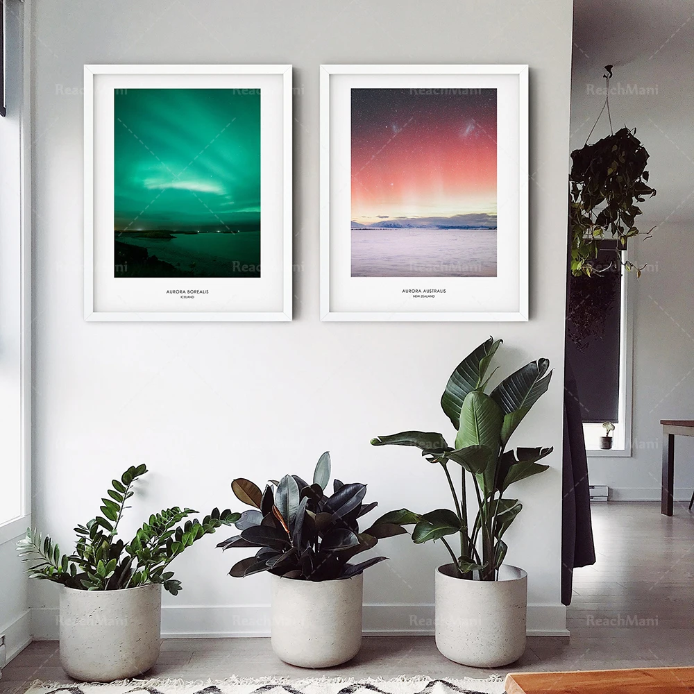

Aurora photo prints, Iceland, New Zealand, astronomy posters, vertical wall art, home decor travel photography