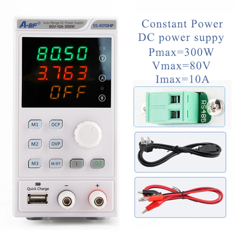 

Регулируемый источник питания постоянного тока, 80 в, 10 А, 300 Вт, светодиодный цифровой лабораторный настольный источник питания со стабилизацией, регулятор напряжения, переключатель